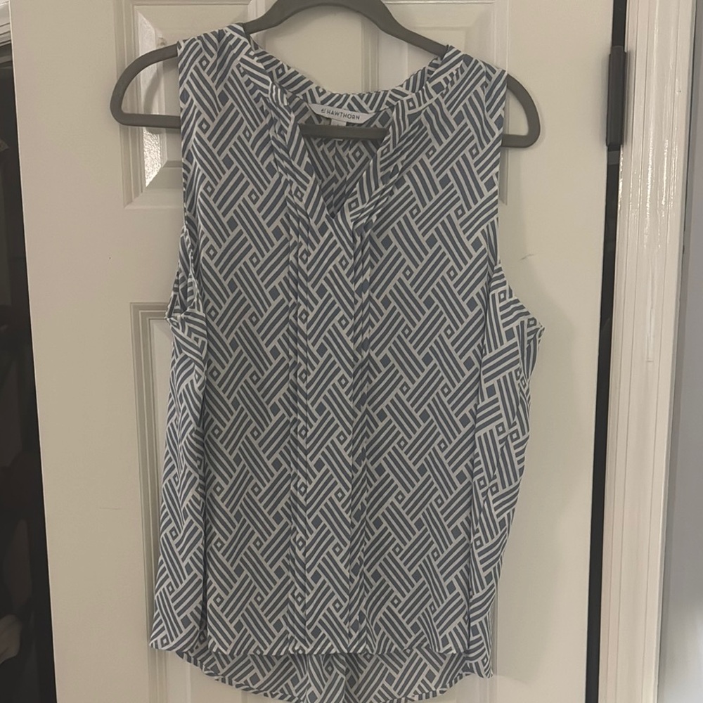 Blue Geometric Women's Top